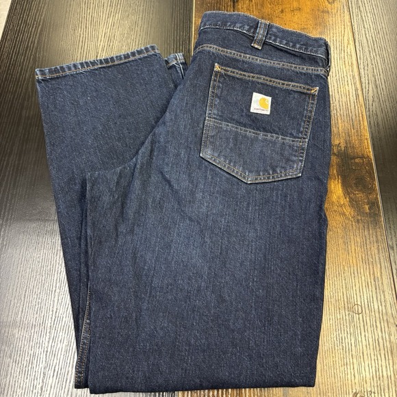 Carhartt Jeans Mens 38‎ Blue Relaxed Fit Cotton Straight Comfort Casual 38x34 - Picture 1 of 8